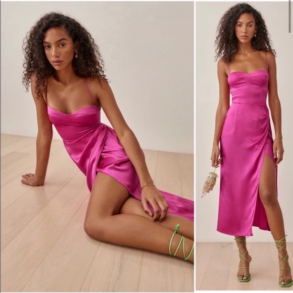 New Reformation Marguerite Midi 100% Silk
Dress | Flambé | 4 (US) - Picture 12 of 13